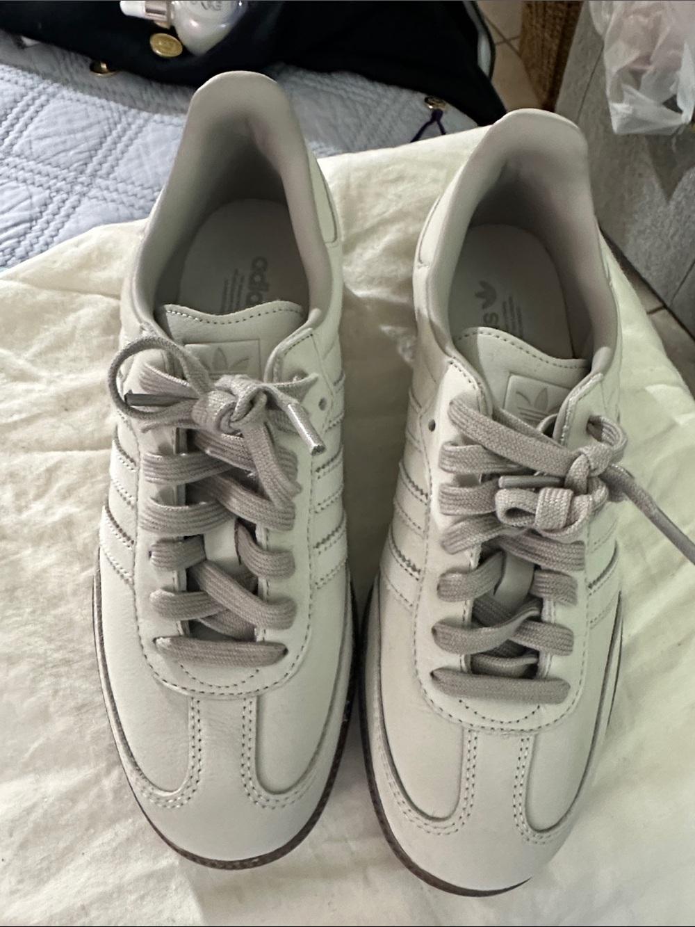 adidas Classic Leather Sneakers in Light Beige